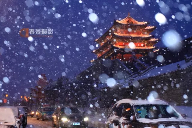 大同2018年的第一次与雪的邂逅，大同你太美了！